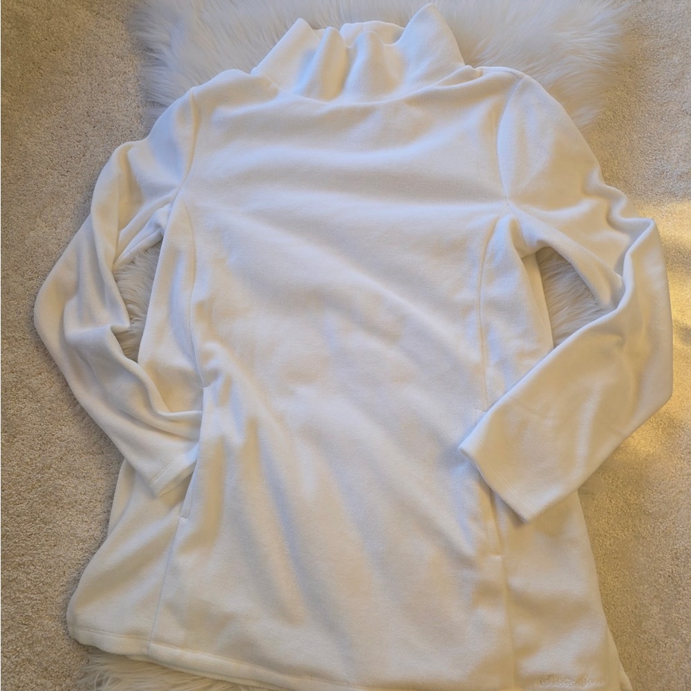 Eddie Bauer White Women's Fleece Turtleneck